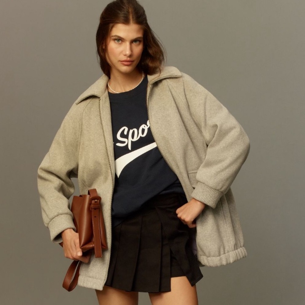 Anthropologie cozy bomber jacket